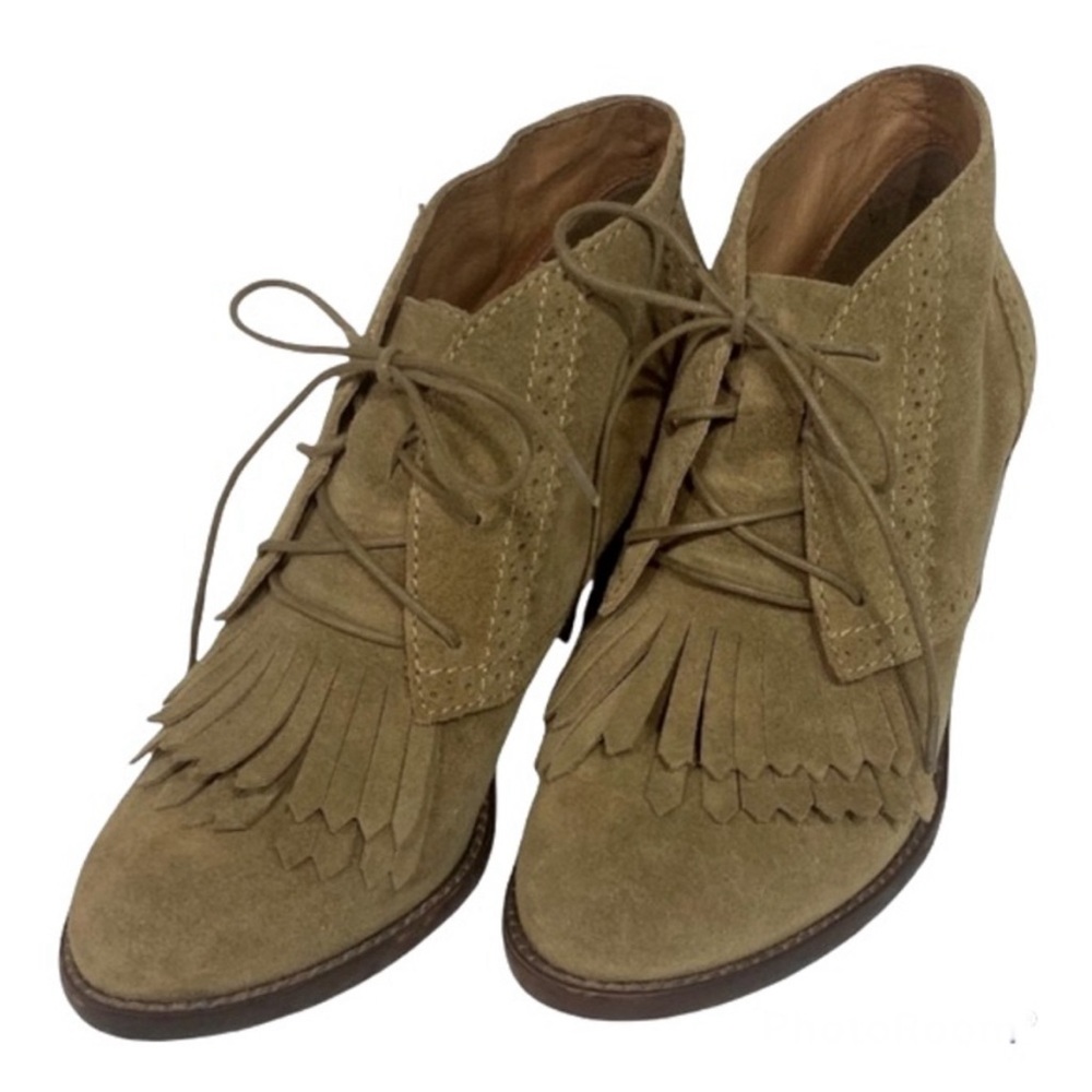 Madewell The Sandstorm Fringed Boots Tan Suede Sz 7